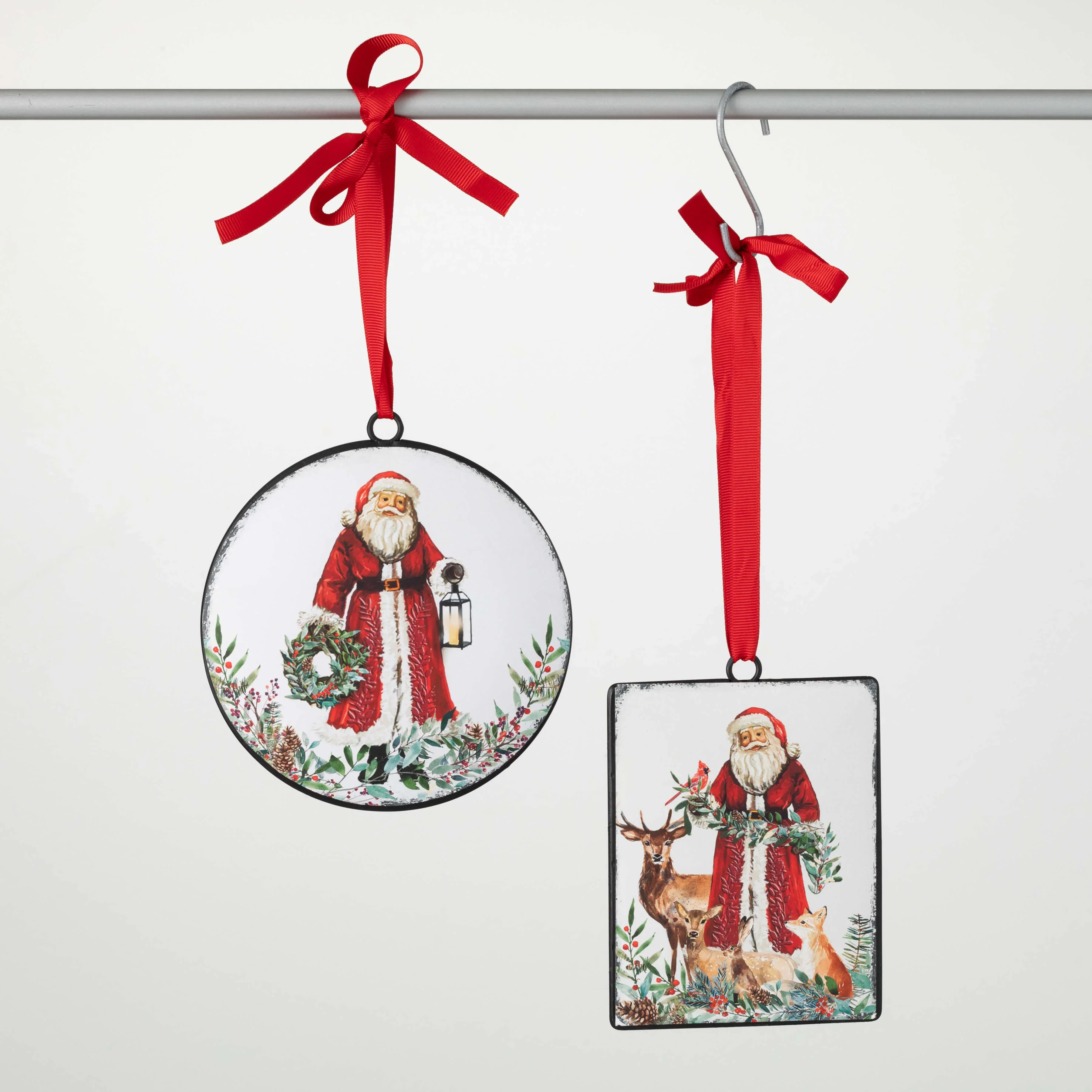 Quality Rustic Santa Metal Ornament Official