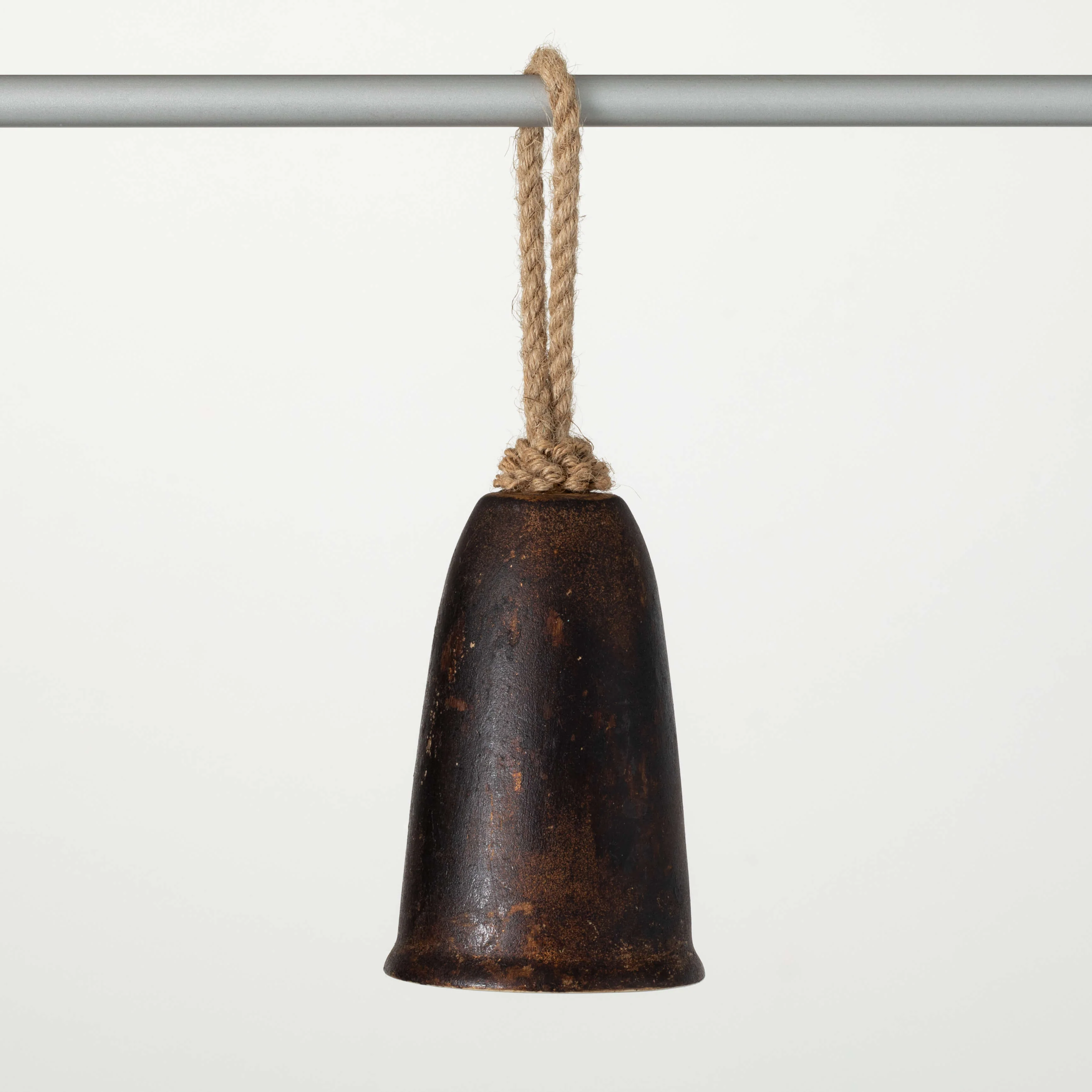 Flexible Rustic Bell with Rope Ornament Clean