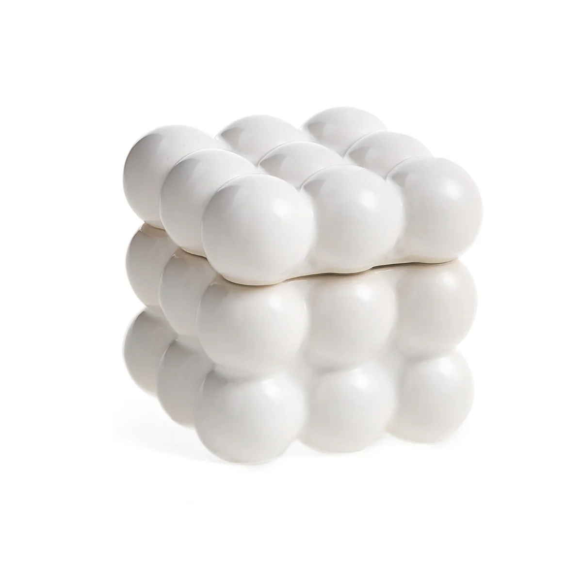 Modern Bubble Deco Ceramic Box White World-Class