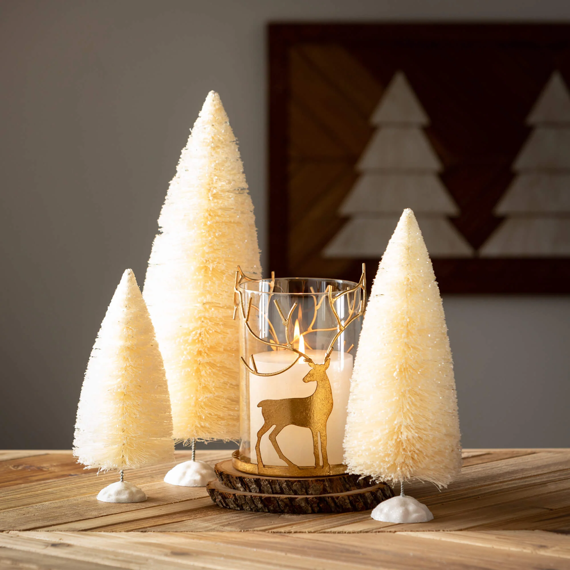 Lightweight Gold Deer Pillar Candleholder Soft