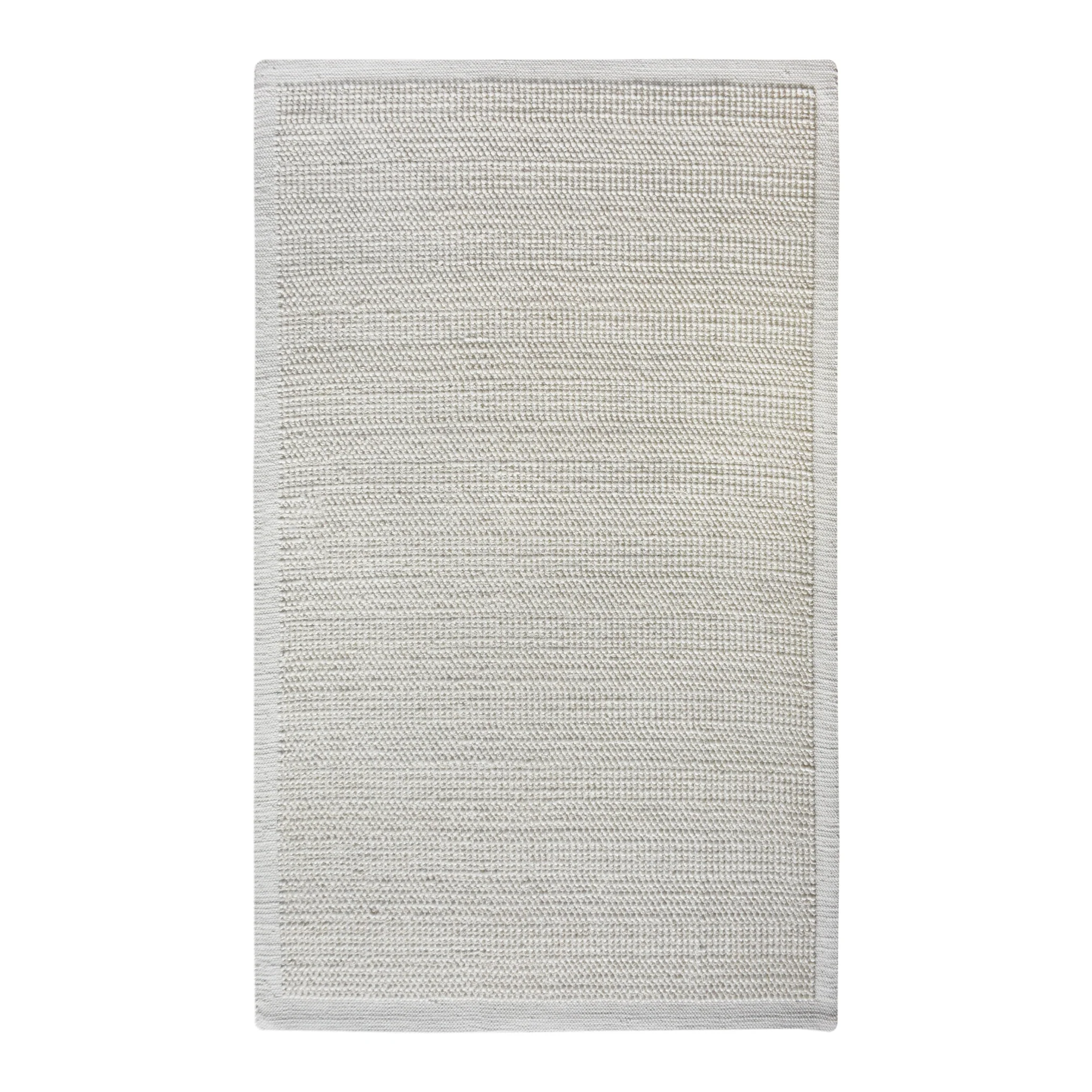 Functional Buvana Handwoven Woolen Rug - Ivory Soft