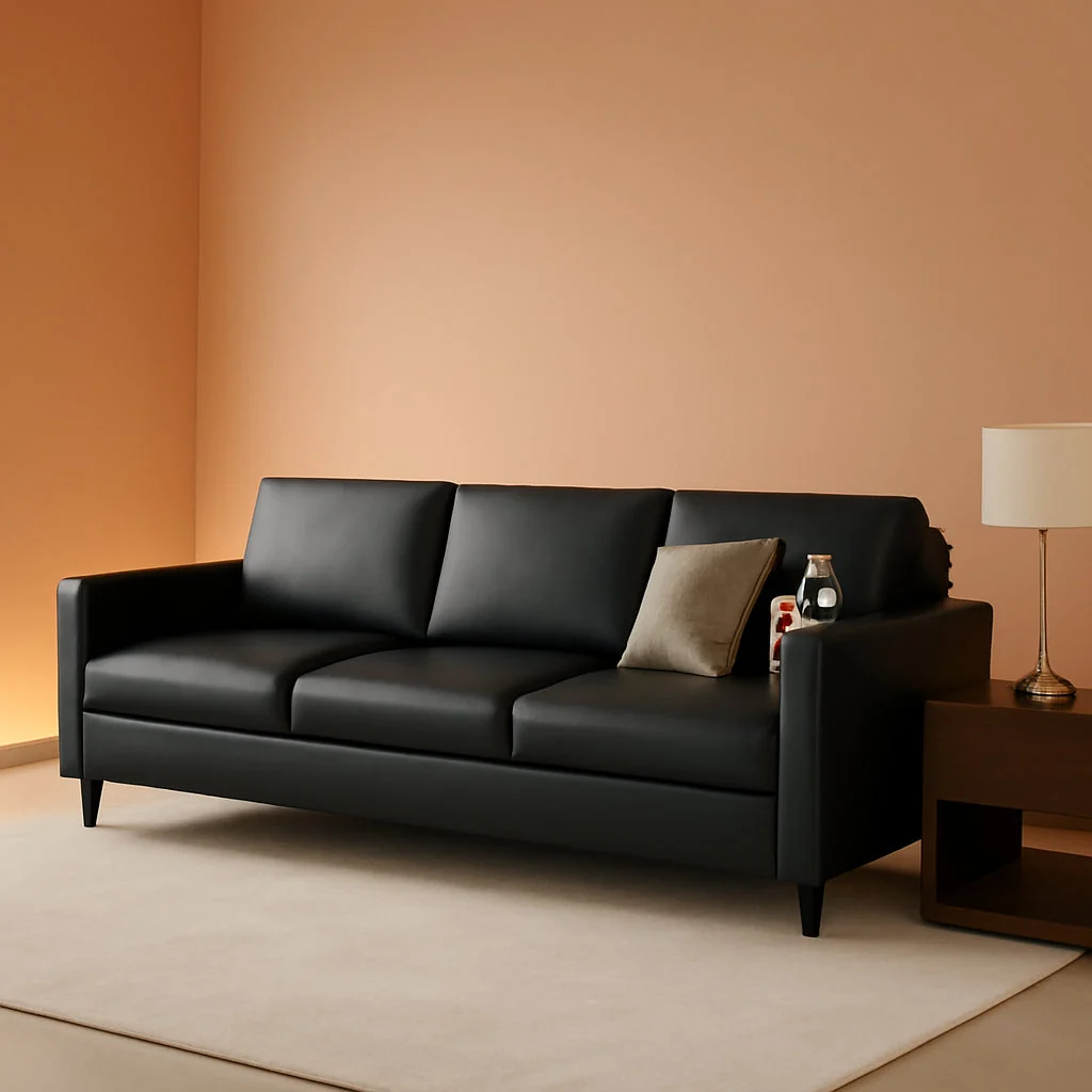 Lightweight Black Seventy ThreeInch Three Seater Sofa For Living Room Original