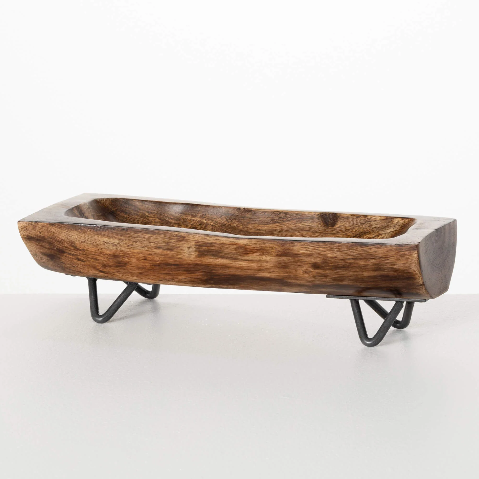 Sophisticated Long Wooden Footed Dough Bowl Versatile