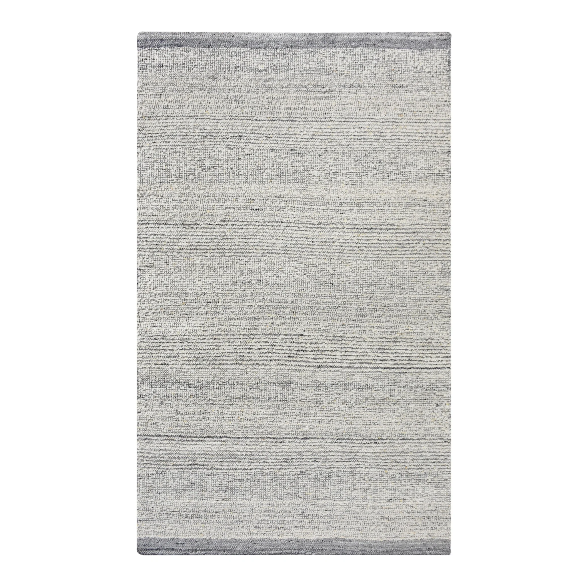 Lightweight Ladrido Handwoven Woolen Rug - Ivory grey Unique