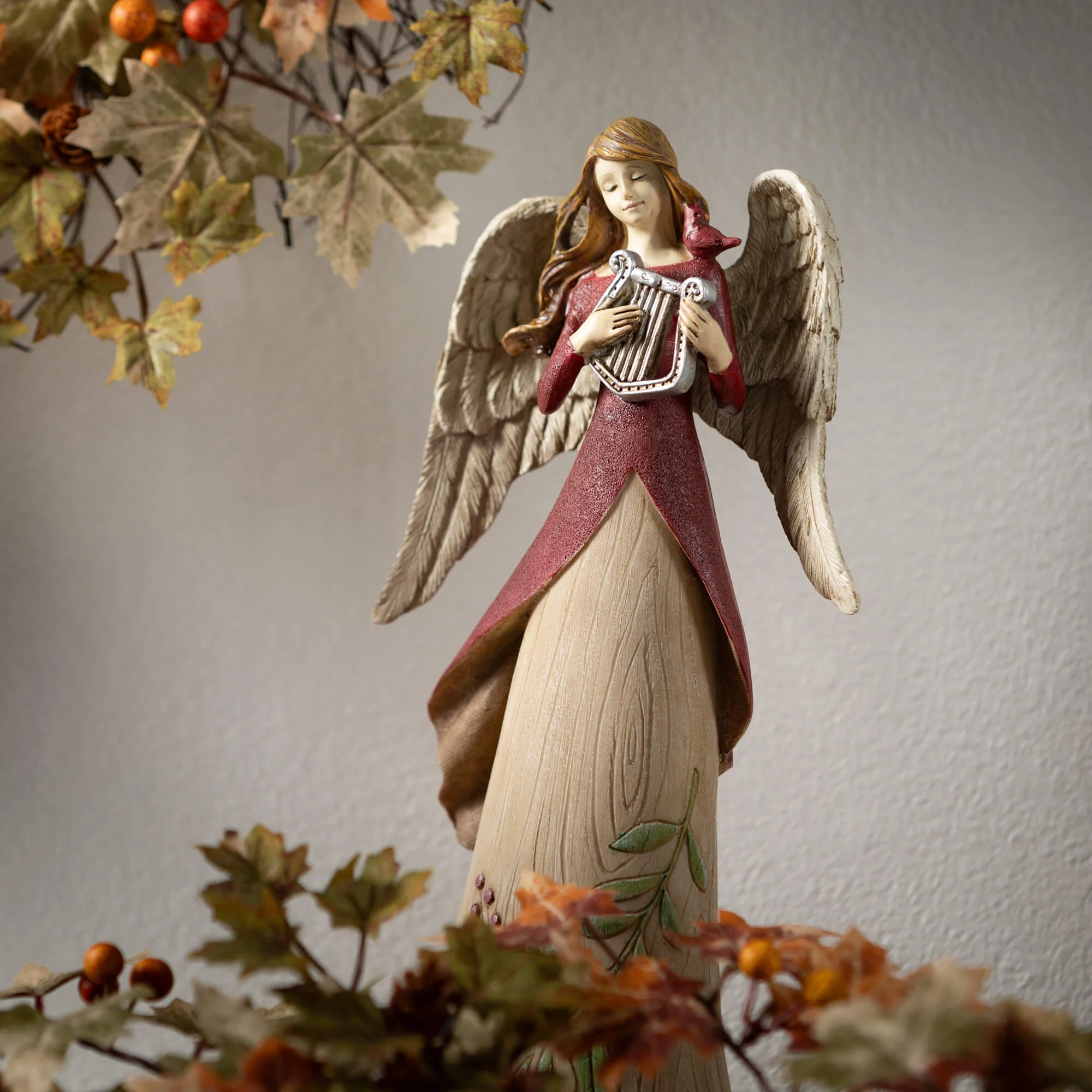First-Class Angel with Harp Figurine Long-Lasting
