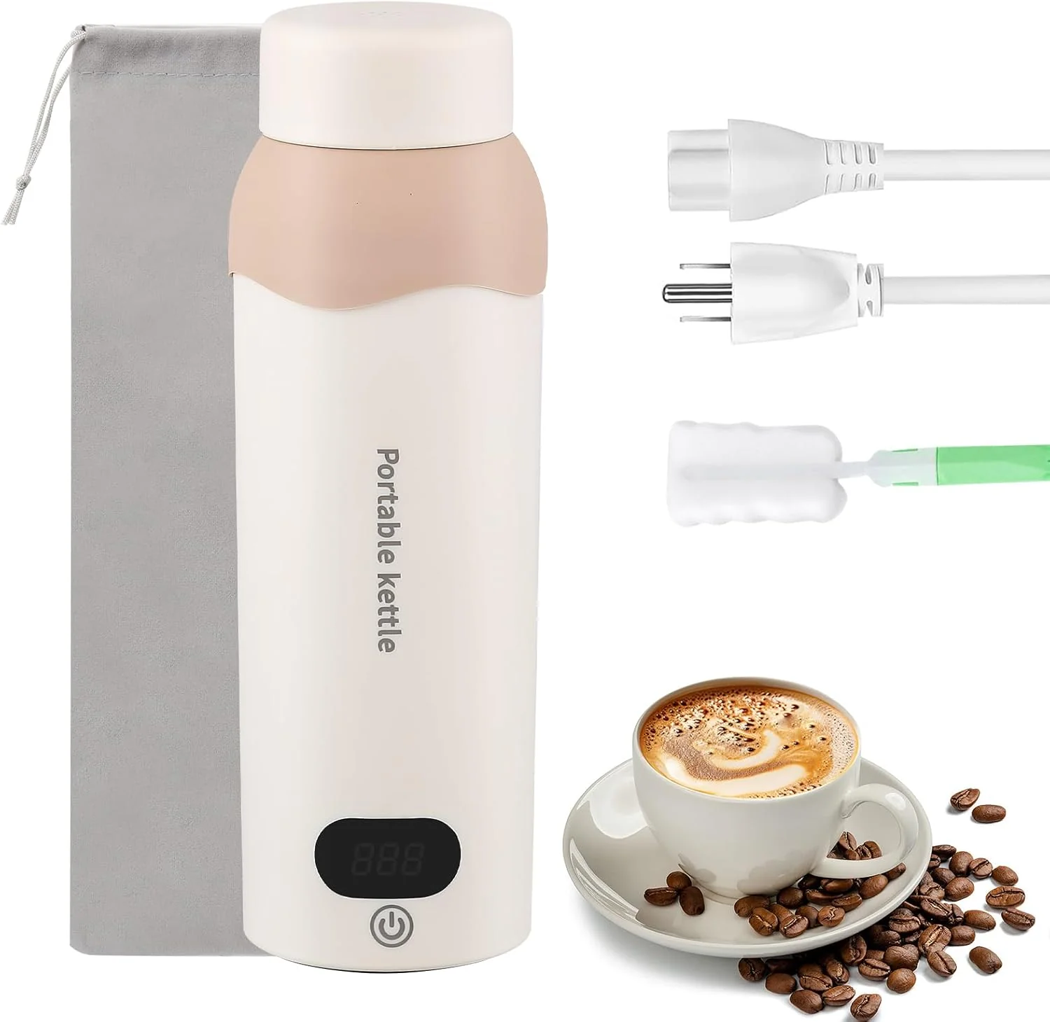 User-Friendly Portable Travel Electric Kettle Small Water Boiler 450ml Plug in Water Heater 304 Stainless Steel Certified