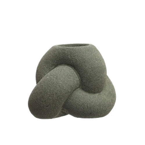 Pure Stoneware Tealight Taper Holder Sand Finish Green Premium