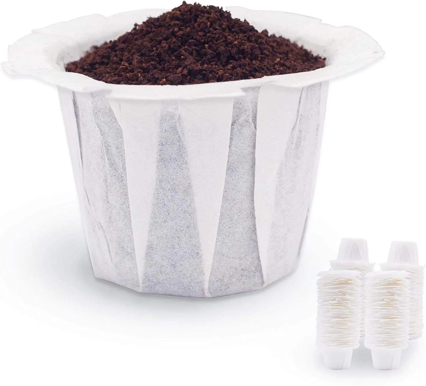 Solid Disposable Coffee Filter Paper for Keurig Brewers Single Serve 1.0 and 2.0 200 Count Coffee Filter Paper Liner Compatible with All Reusable K Cup Coffee Pod Refillable Capsule White Fast