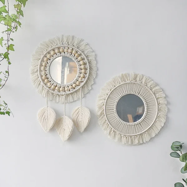 Detailed The Sunburst Handcrafted Macrame Mirror Advanced
