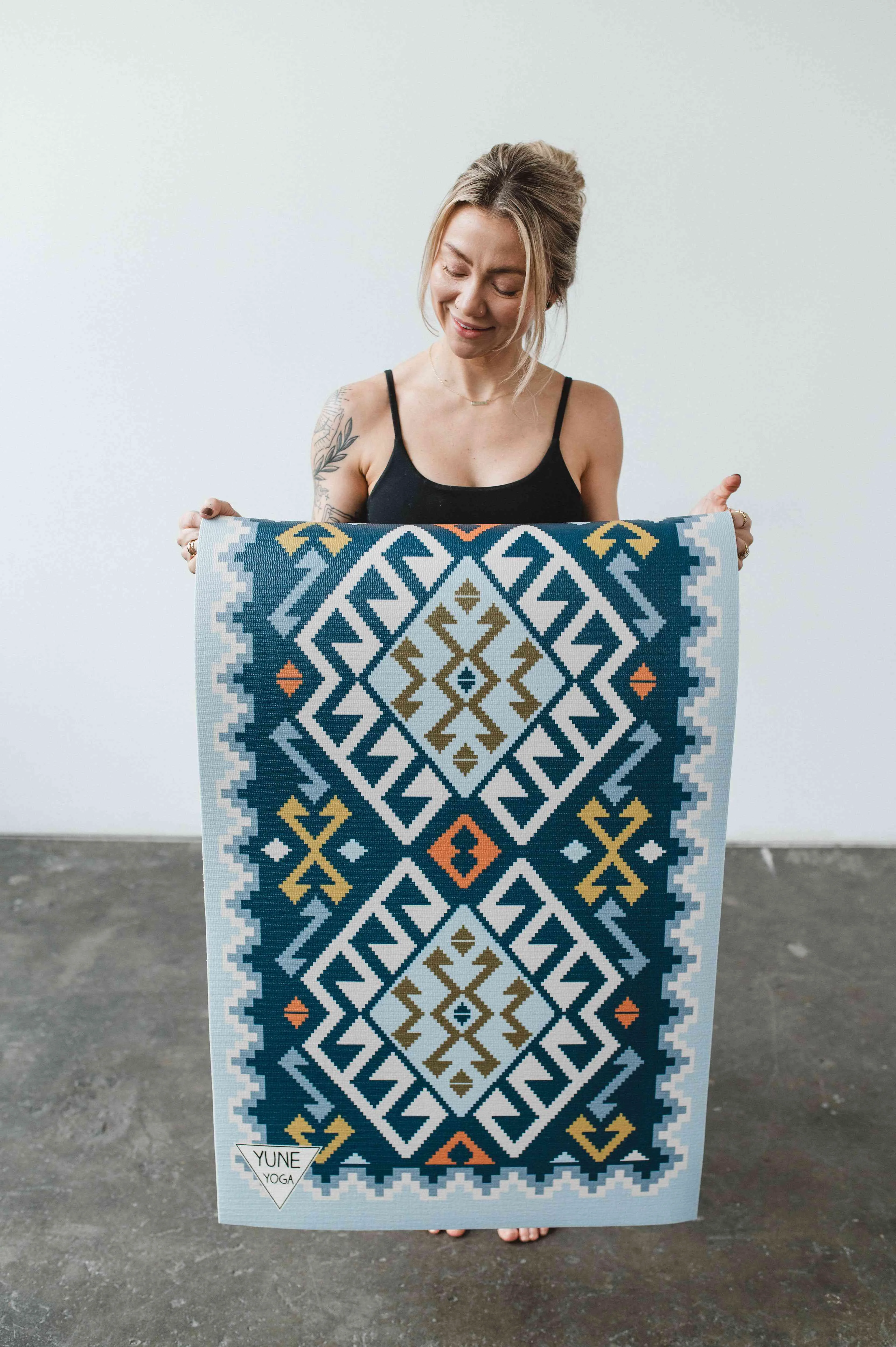 Unique Yoga Mat 6mm Thick Blue Non-Slip Eco Friendly Yune Yoga Moab River Contemporary