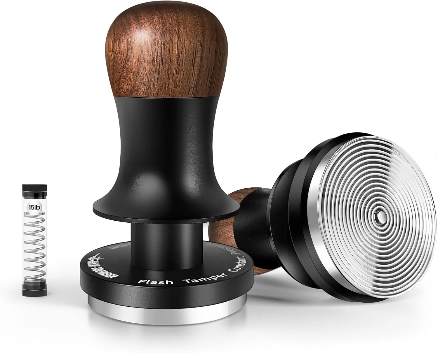Flexible MHW-3BOMBER 49.7mm Espresso Tamper - 3 Spring Loaded Coffee Tamper with Sound Feedback - Barista Calibrated Tamper with 15lb 30lbs Springs - Compatible for ROK Espresso Maker T7073T-OS Environmentally Friendly