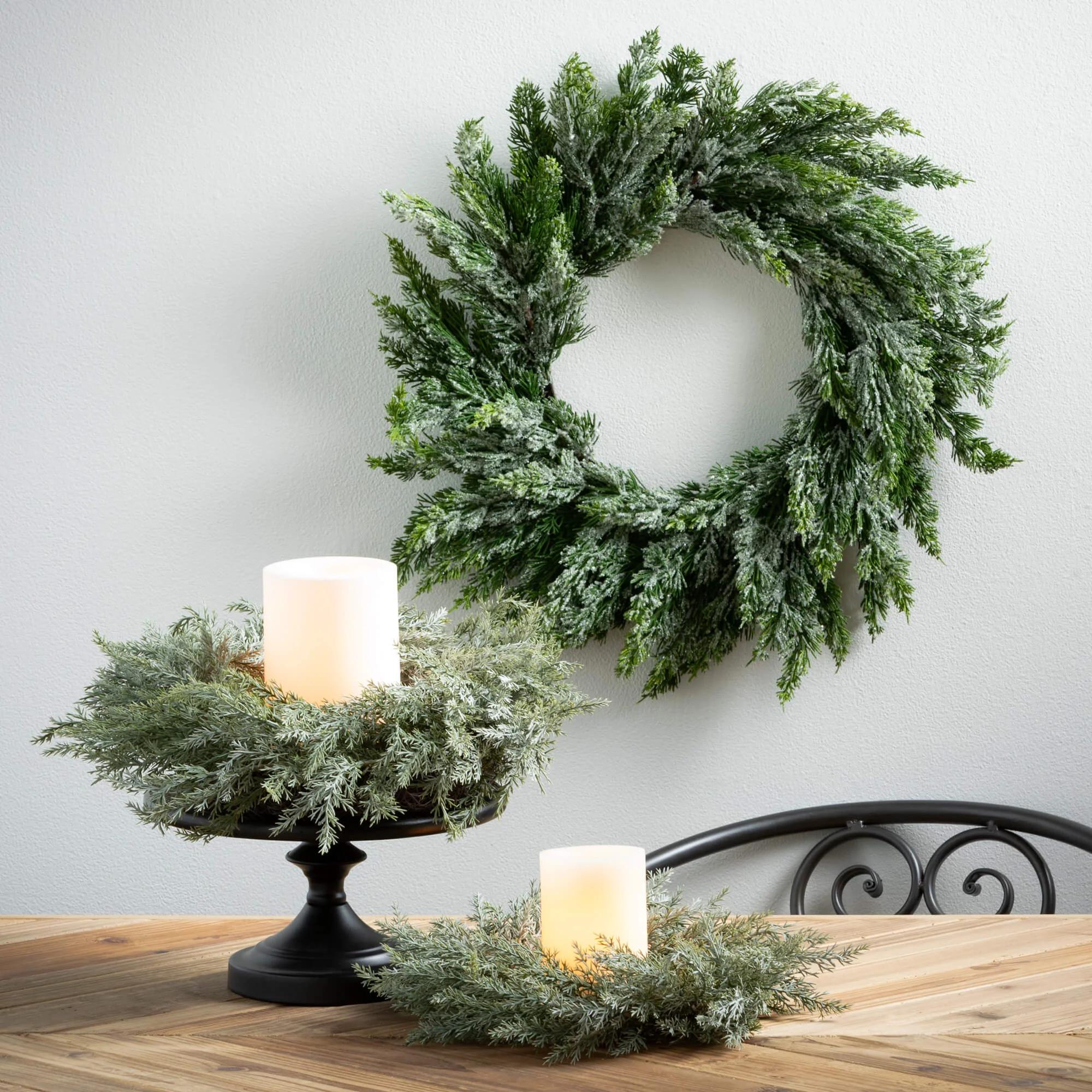 User-Friendly Frosted Blue Cedar Mini Wreath 14 Excellent