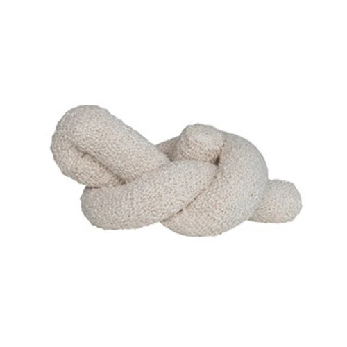 Responsible Woven Cotton Bouclé Knot Pillow - Cream Color Functional