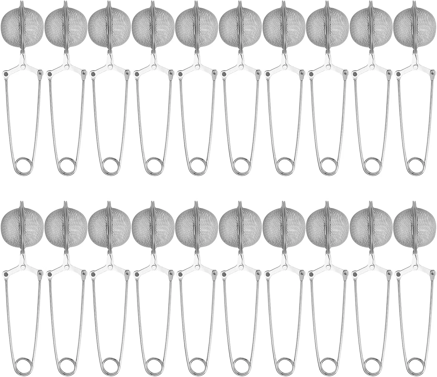 Snap Ball Tea Strainer Voittozege 20 Pcs Premium Stainless Steel Tea Infuser with Handle Tea Infuser Filter with Tong Pincer Steeper Reusable for Long-Lasting