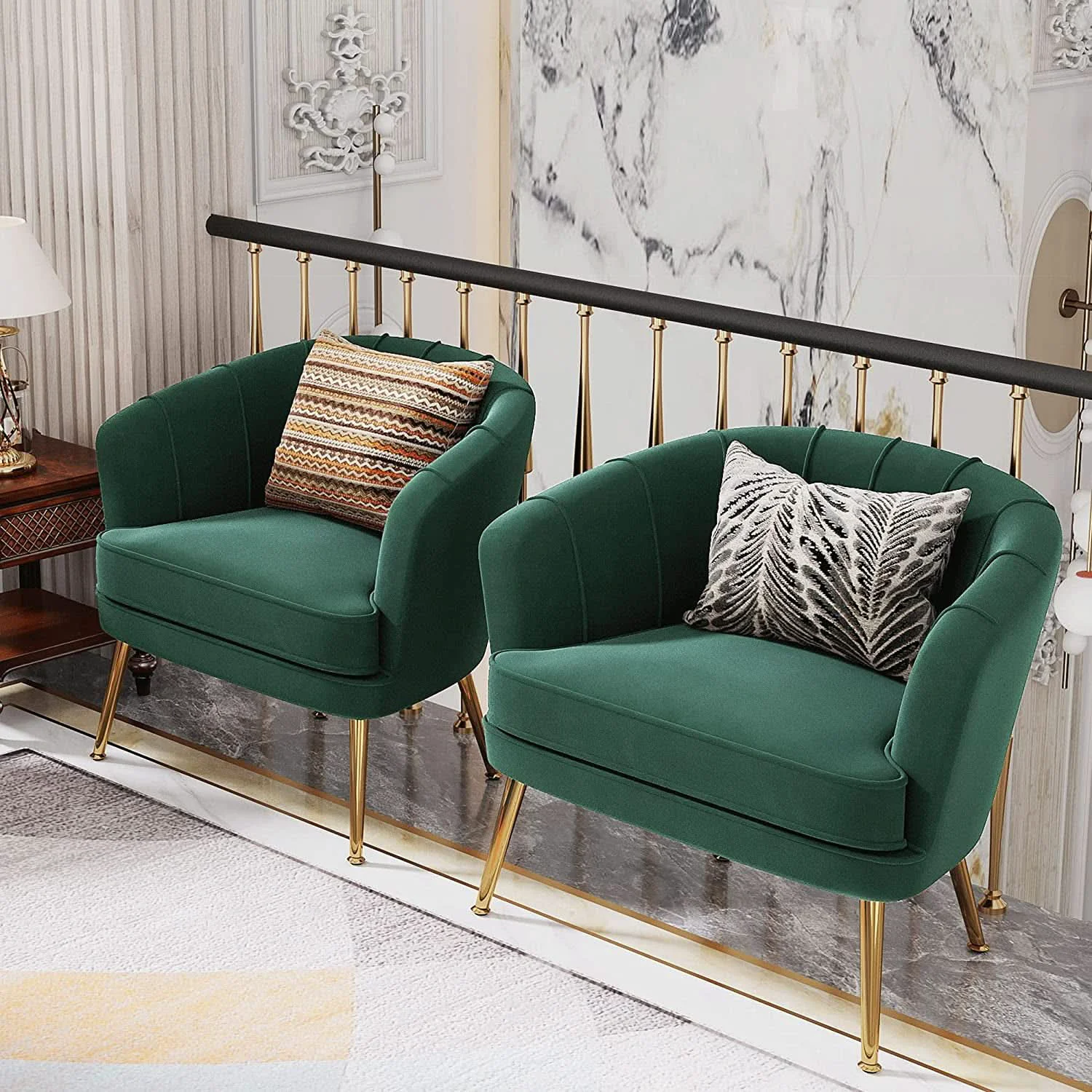 Artisan Green Velvet Accent Chair With Gold Legs For Living Room Exceptional