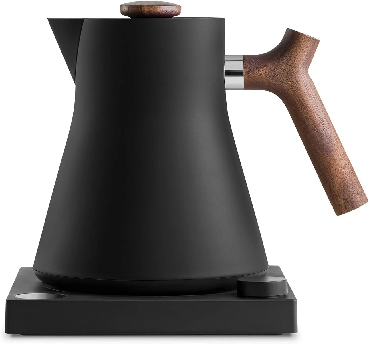 Casual Fellow Corvo EKG Electric Tea Kettle - Electric Pour Over Coffee and Tea Pot-Quick Heating Electric Kettles-Temperature Control Built-In Brew Timer-Matte Black with Walnut Handle-0.9 Liter Solid