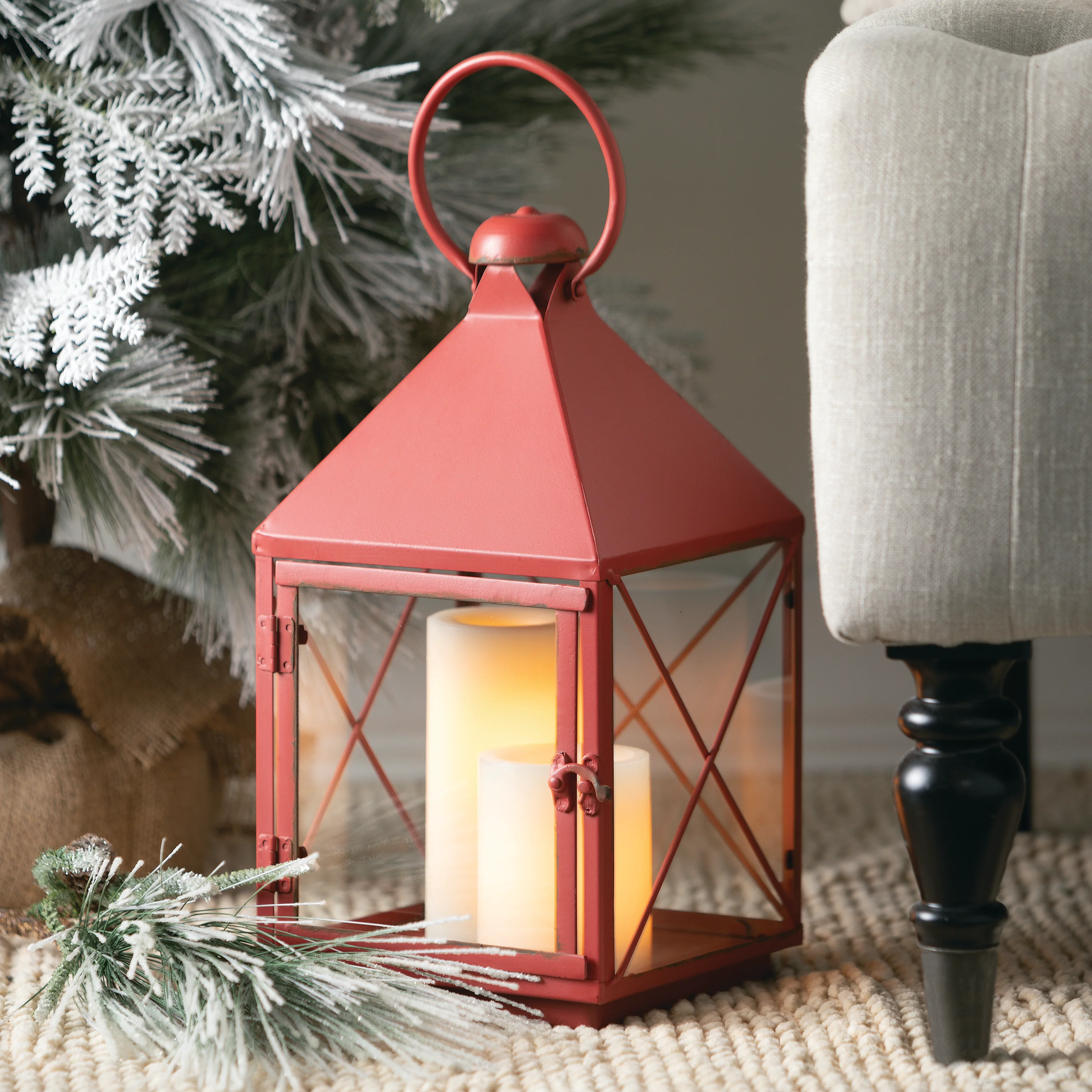 Eco-Friendly Rustic Red Lantern Functional