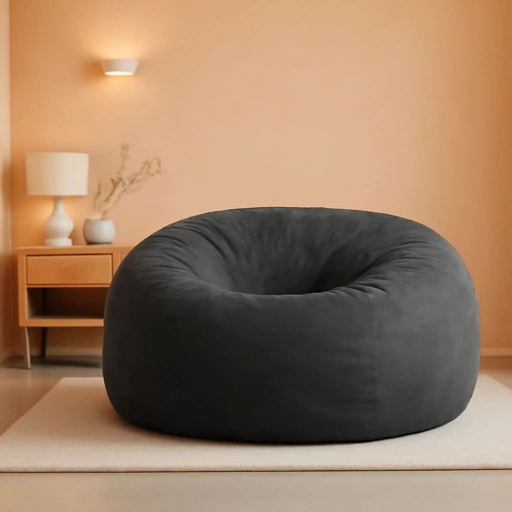 Recyclable Charcoal 5ft Memory Foam Bean Bag Chair for Living Room Solid
