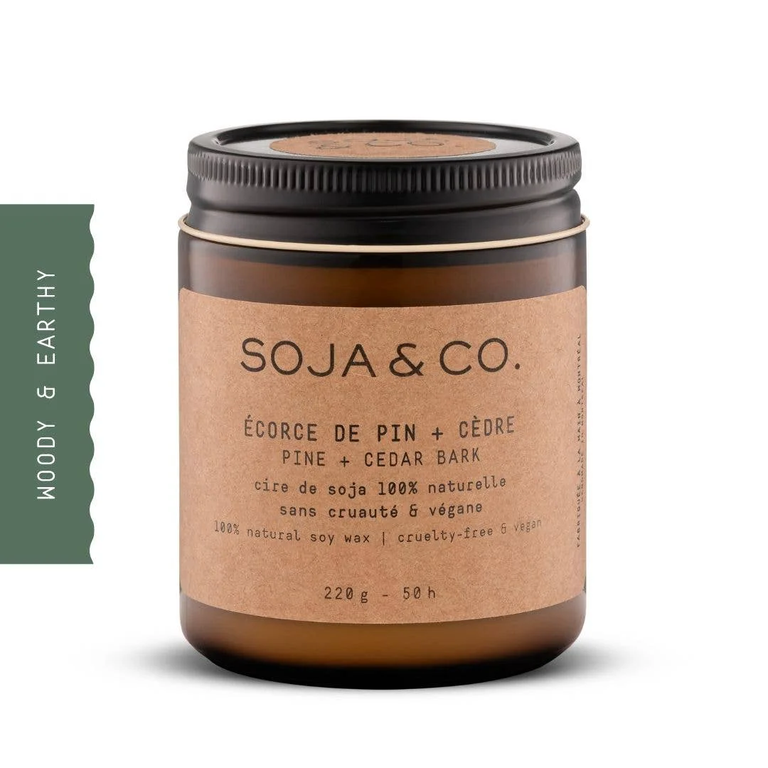 Casual Soy Wax Candle Pine Cedar Bark 8oz Traditional