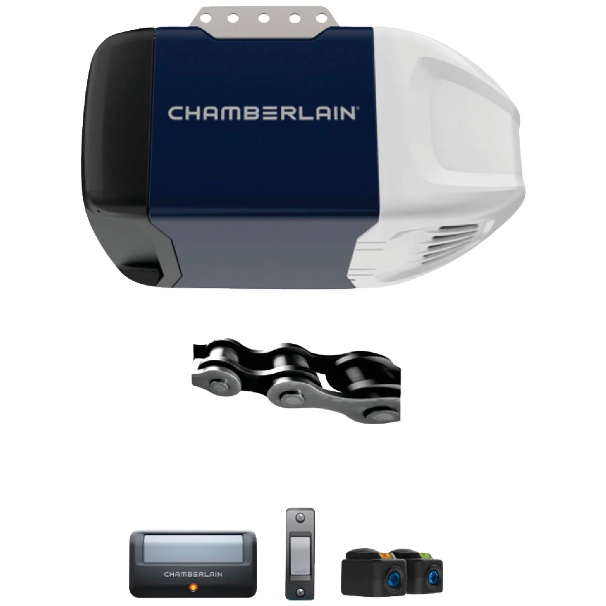 Official Chamberlain C2102 1 2 HP Durable Chain Drive Garage Door Opener with MED Lifting Power Fashionable