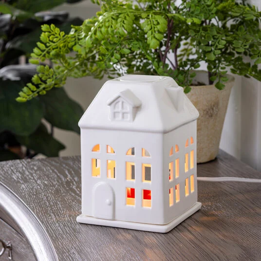 User-Friendly Porcelain House Canopy Fragrance Warmer Smart