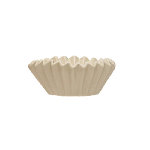 Certified Stoneware Fluted Bowl - White Durable