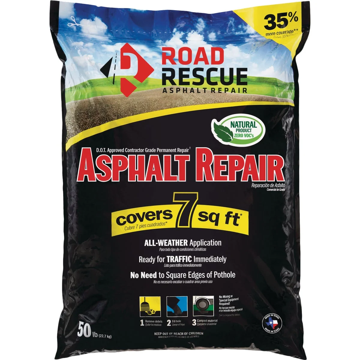 User-Friendly Road Rescue 50 Lb. Blacktop Patch Asphalt Repair Premium Material