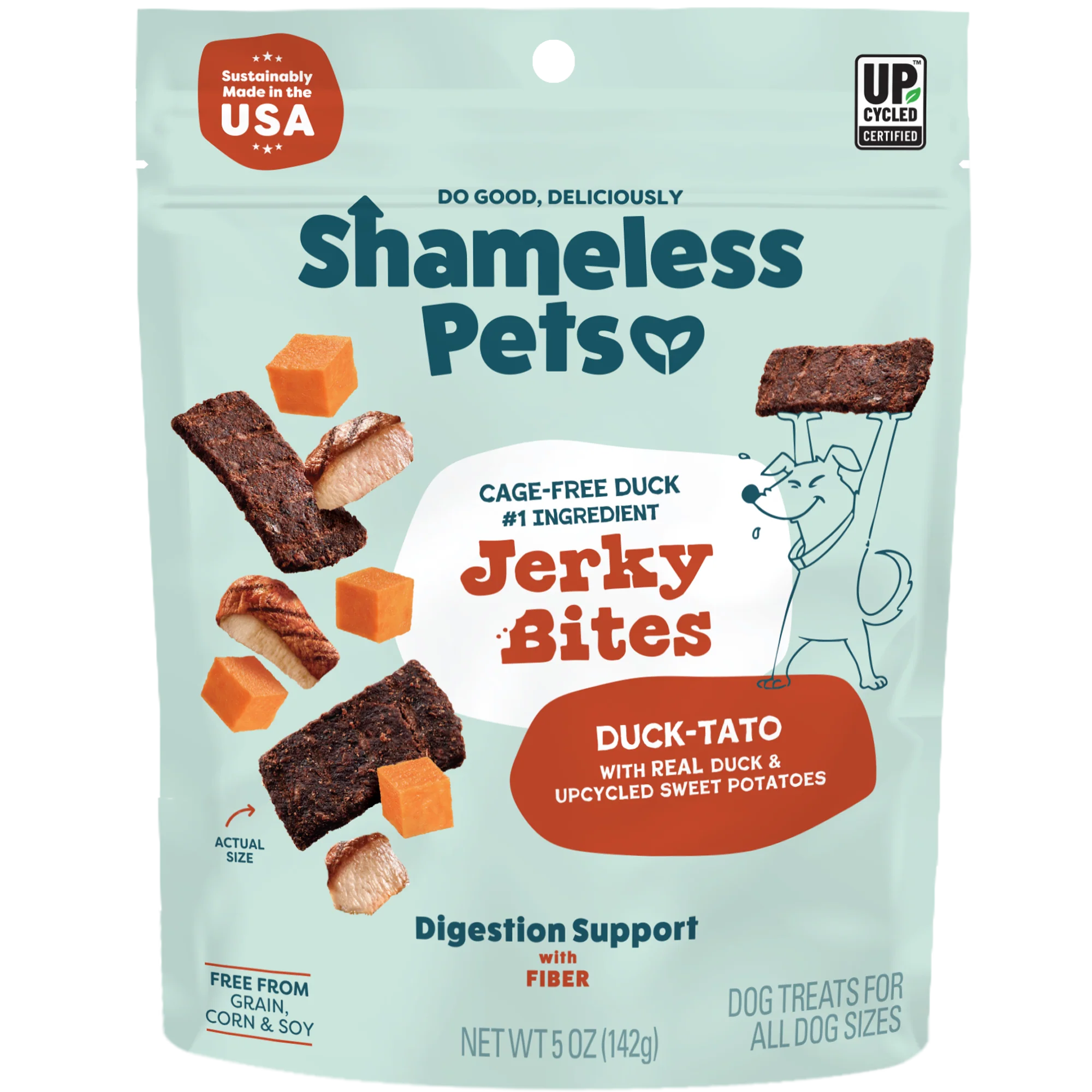 Easy-to-Use Shameless Pets Duck-Tato Bite Sized Jerky Dog Treats Smart