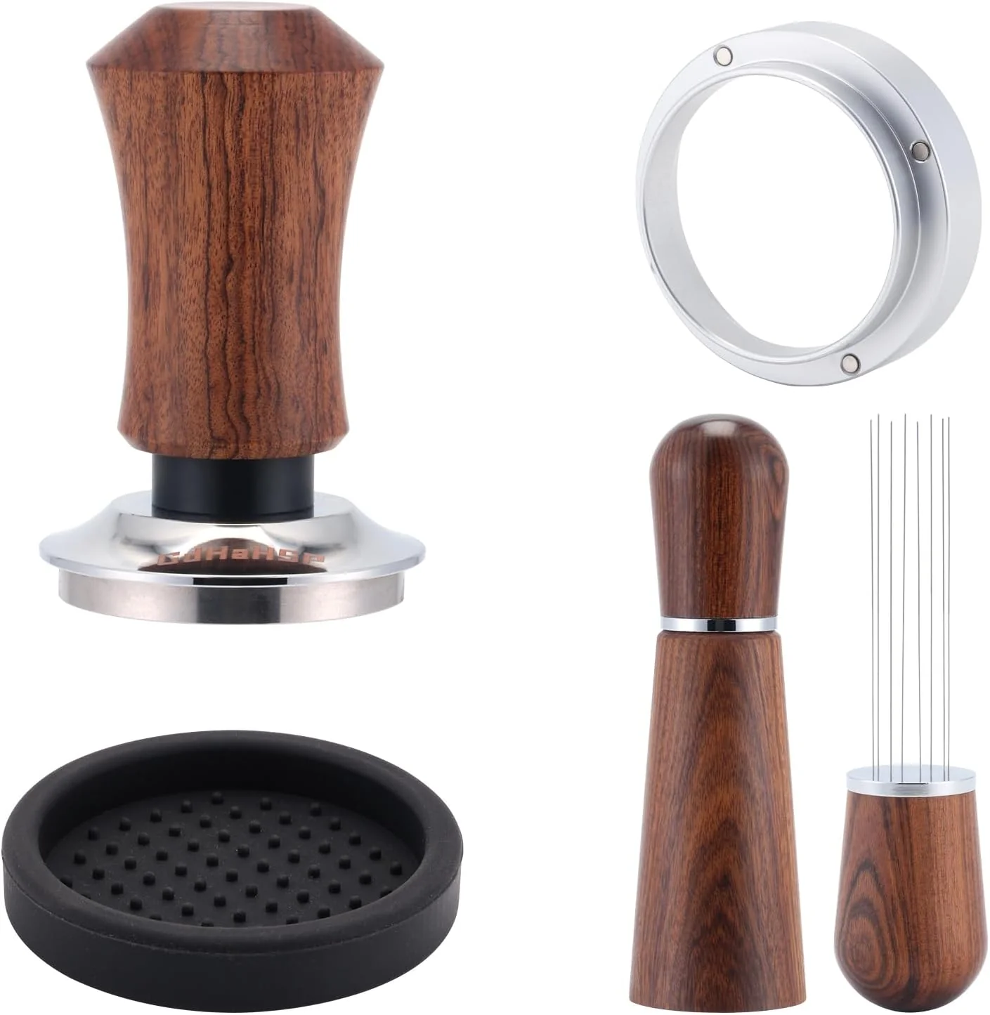 Enhanced 53.5mm Espresso Accessories Kit with Tamper WDT Tool and Funnel Traditional