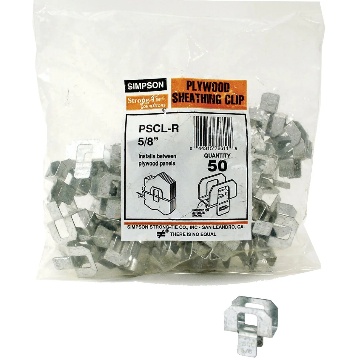 Trusted Simpson Strong-Tie 5 8 In. Galvanized Steel 20 ga Plywood Clip 50-Pack Recyclable