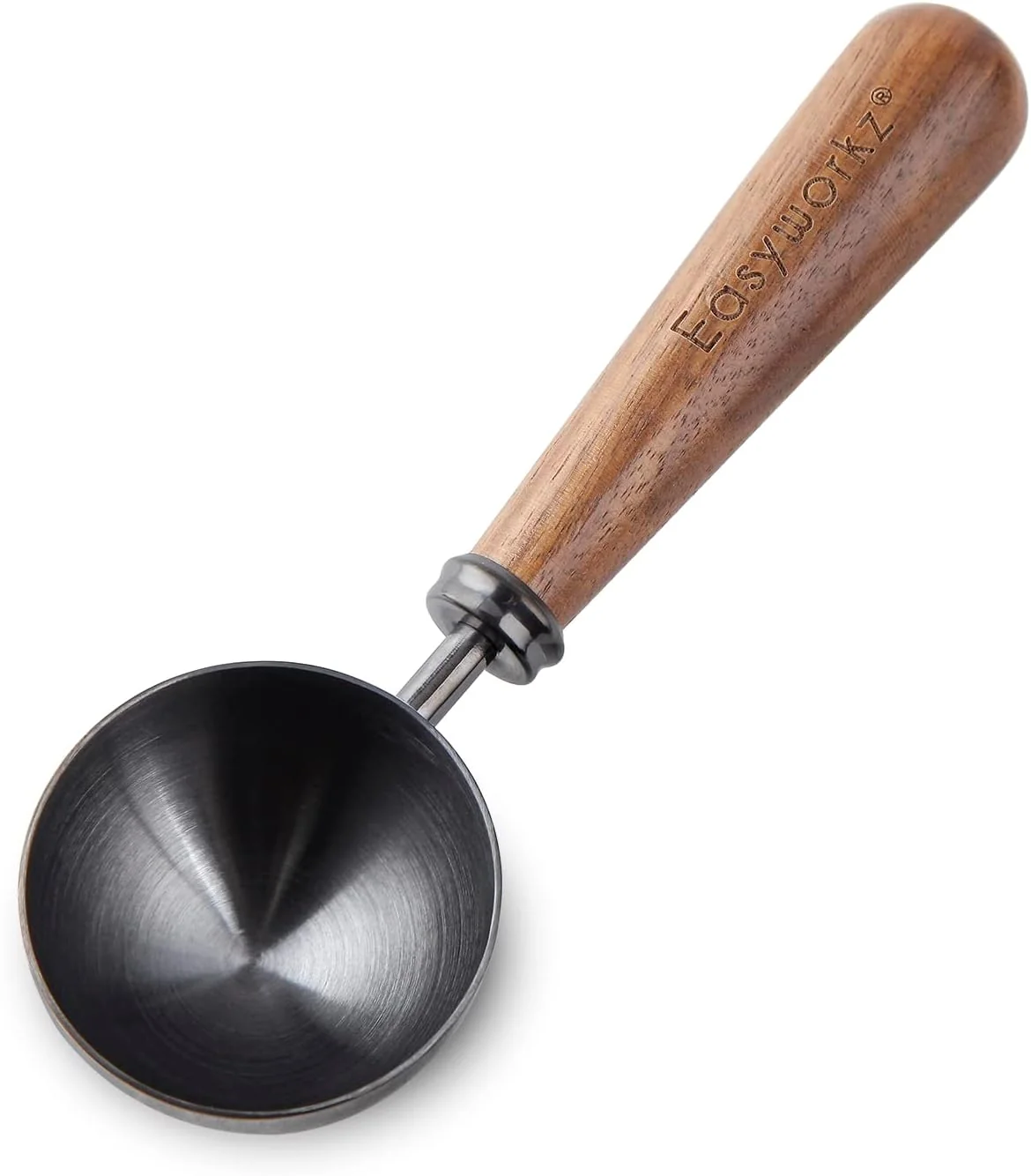 Certified Easyworkz Retro Stainless Steel Coffee Spoon With Black Walnut Handle 10g - Measuring Spoon Gunmetal Original