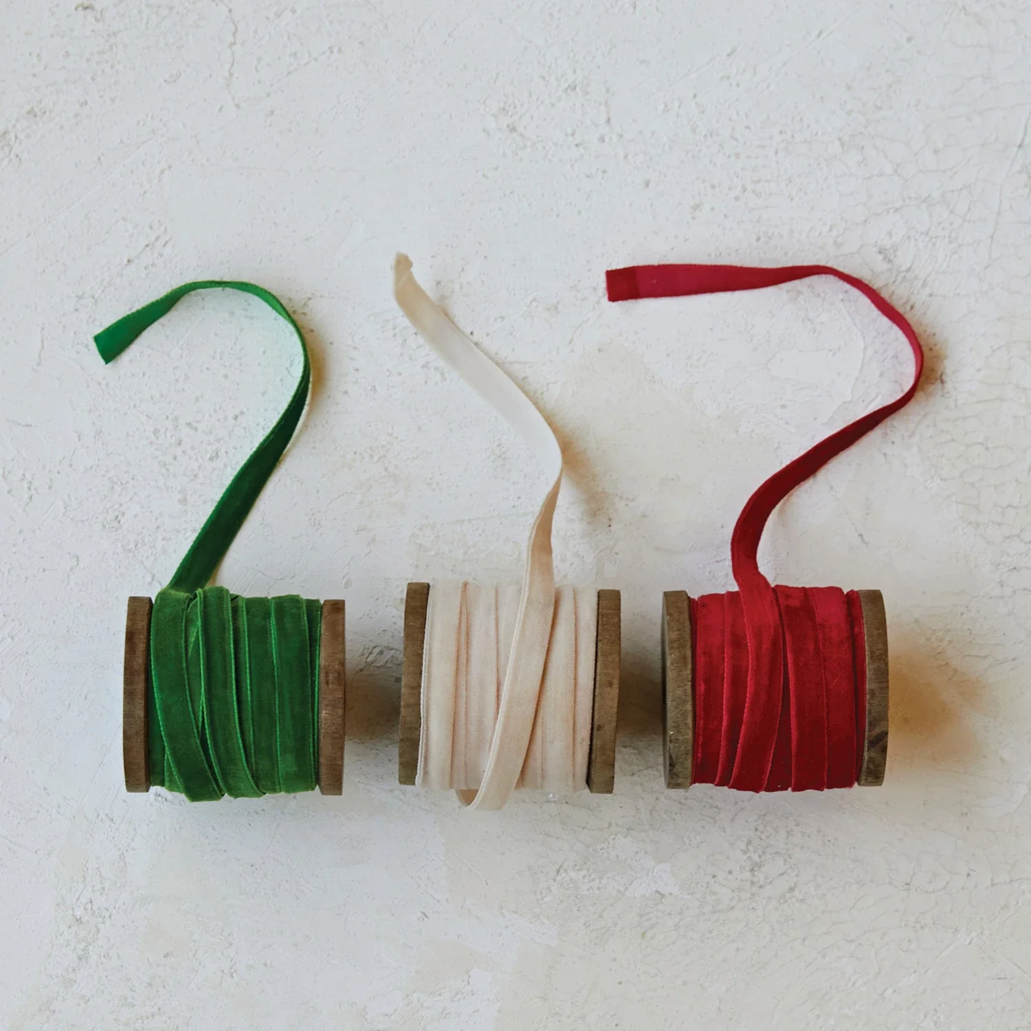 World-Class Velvet Ribbon on Wooden Spool 10 Yards Lightweight