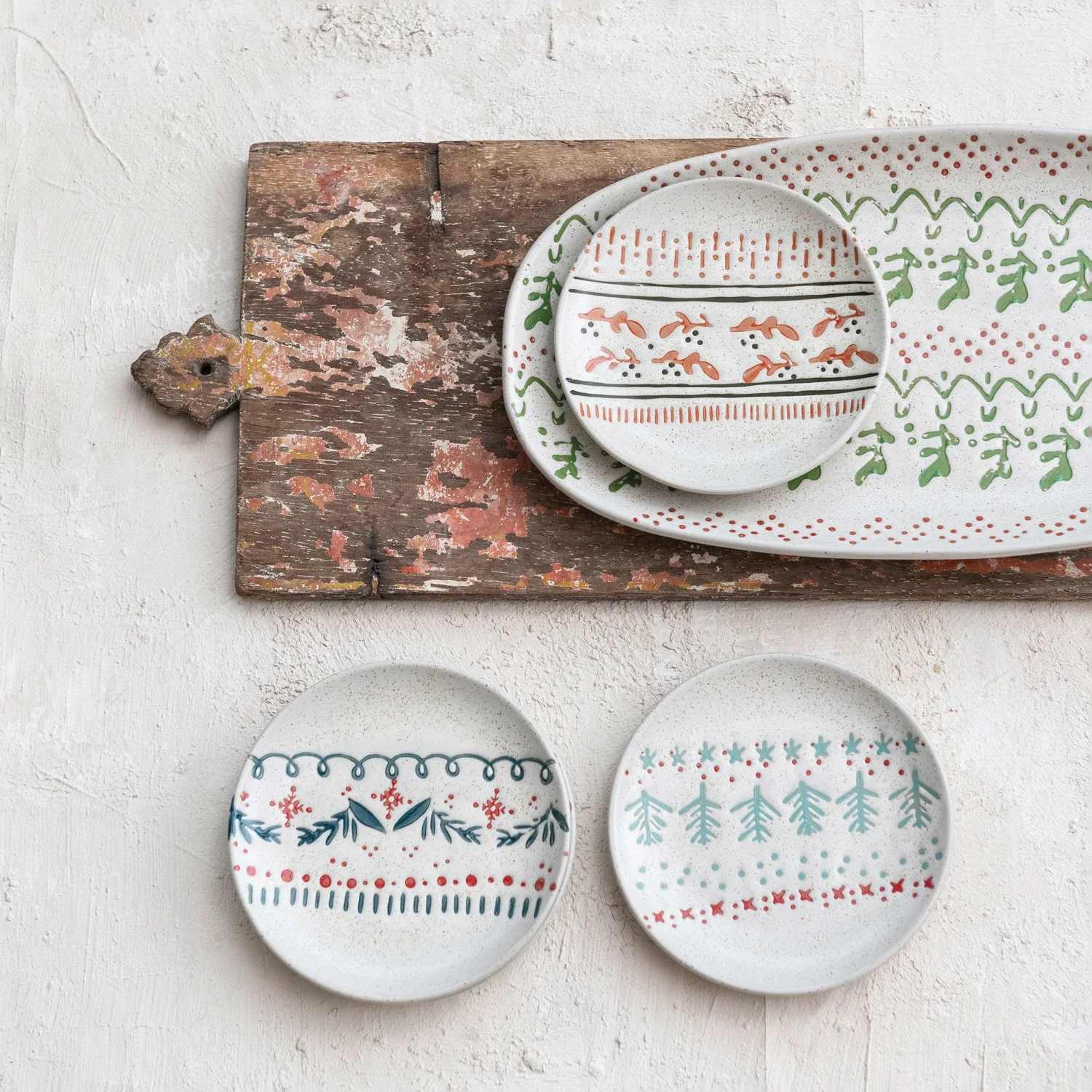 Practical Hand Stamped Sweater Pattern Stoneware Platter Healthy