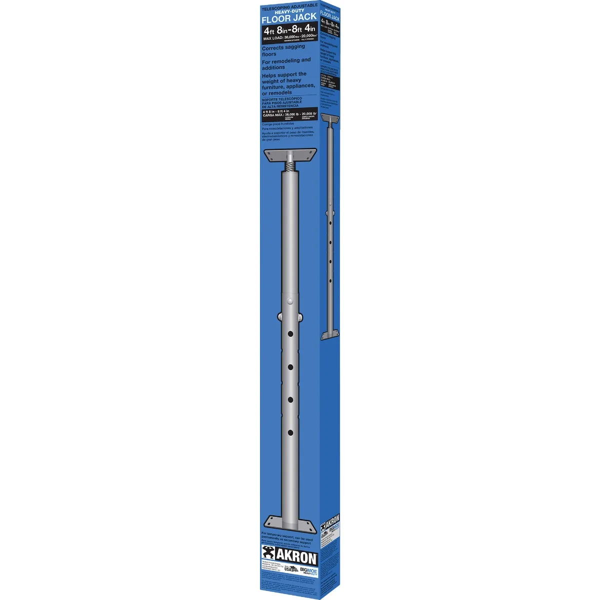 Advanced Akron Floor Jack 4 Ft. 8 In. to 8 Ft. 4 In. 38 000 Lb. Capacity Steel Floor Jack Original Design