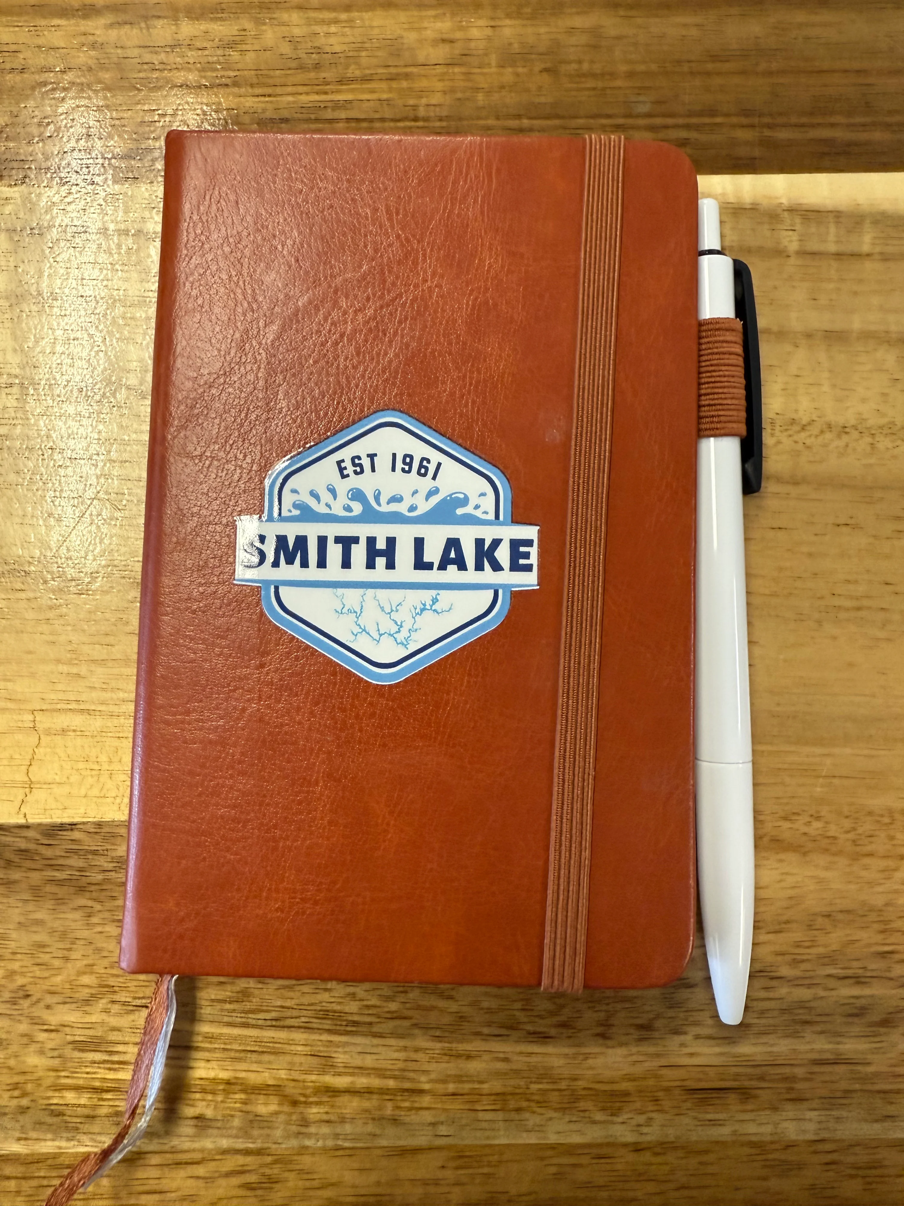 Unique 3.5 x 5 Brown Leather Smith Lake Note Book Organic