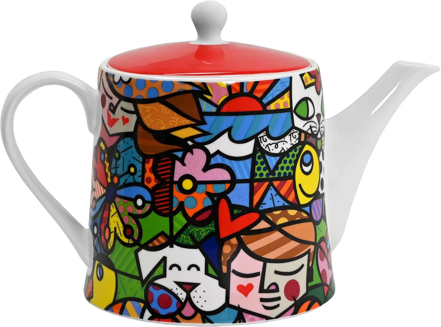 Top-Quality Britto Romero Bone China Coffee Tea Pot 28.7 oz Nature in Harmony Detailed