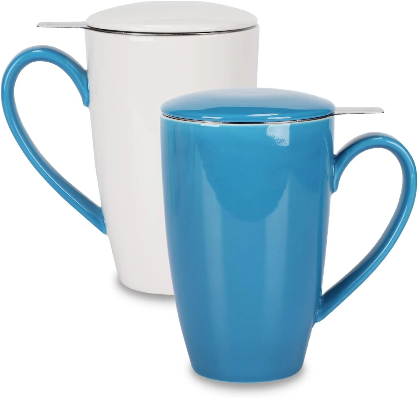 Top-Quality amhomel Porcelain Tea Mug with Infuser and Lid 16 Ounce Ceramic Tea Cup for Loose Leaf Coffee Cocoa and Milk Tea Gift for Tea Lovers Smooth