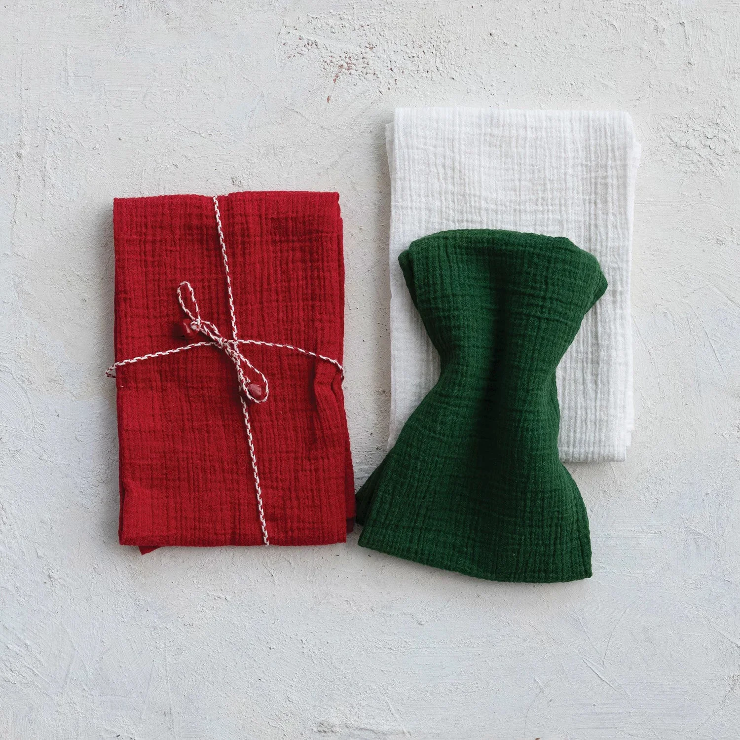 Dependable Holiday Woven Cotton Tea Towels Elegant