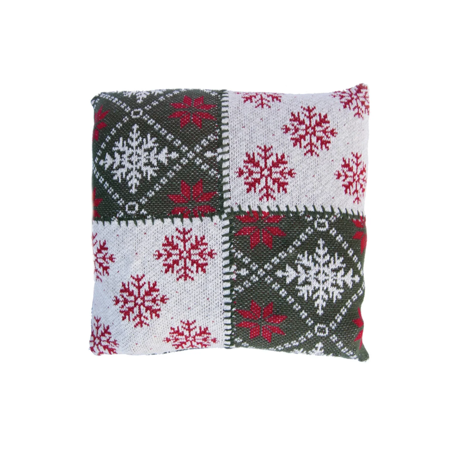 World-Class Cotton Knit Snowflake Pattern Throw Pillow 20 Safe