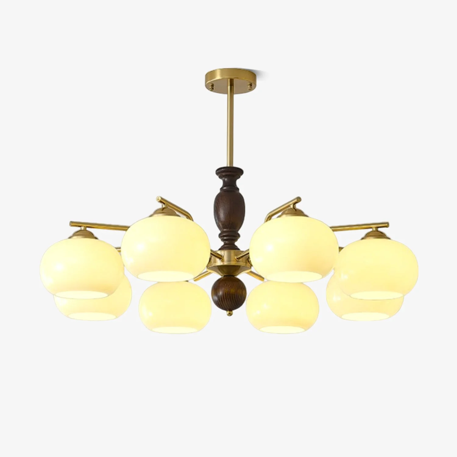 Smart Walnut Beige Orb Chandelier Safe