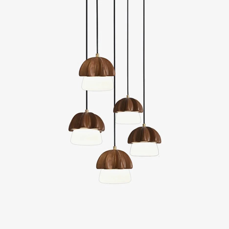 Flexible Mushroom Cluster Chandelier Natural