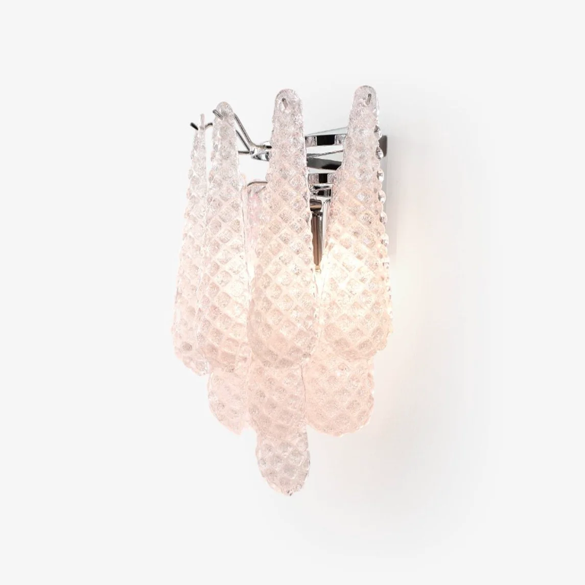 Solid Pink Waffle Wall Sconce Advanced