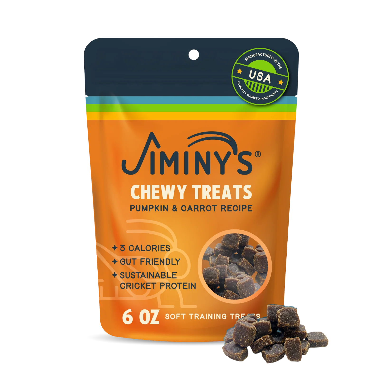 Original Design Jiminy's Chewy Pumpkin Carrot Training Treats Relaxed