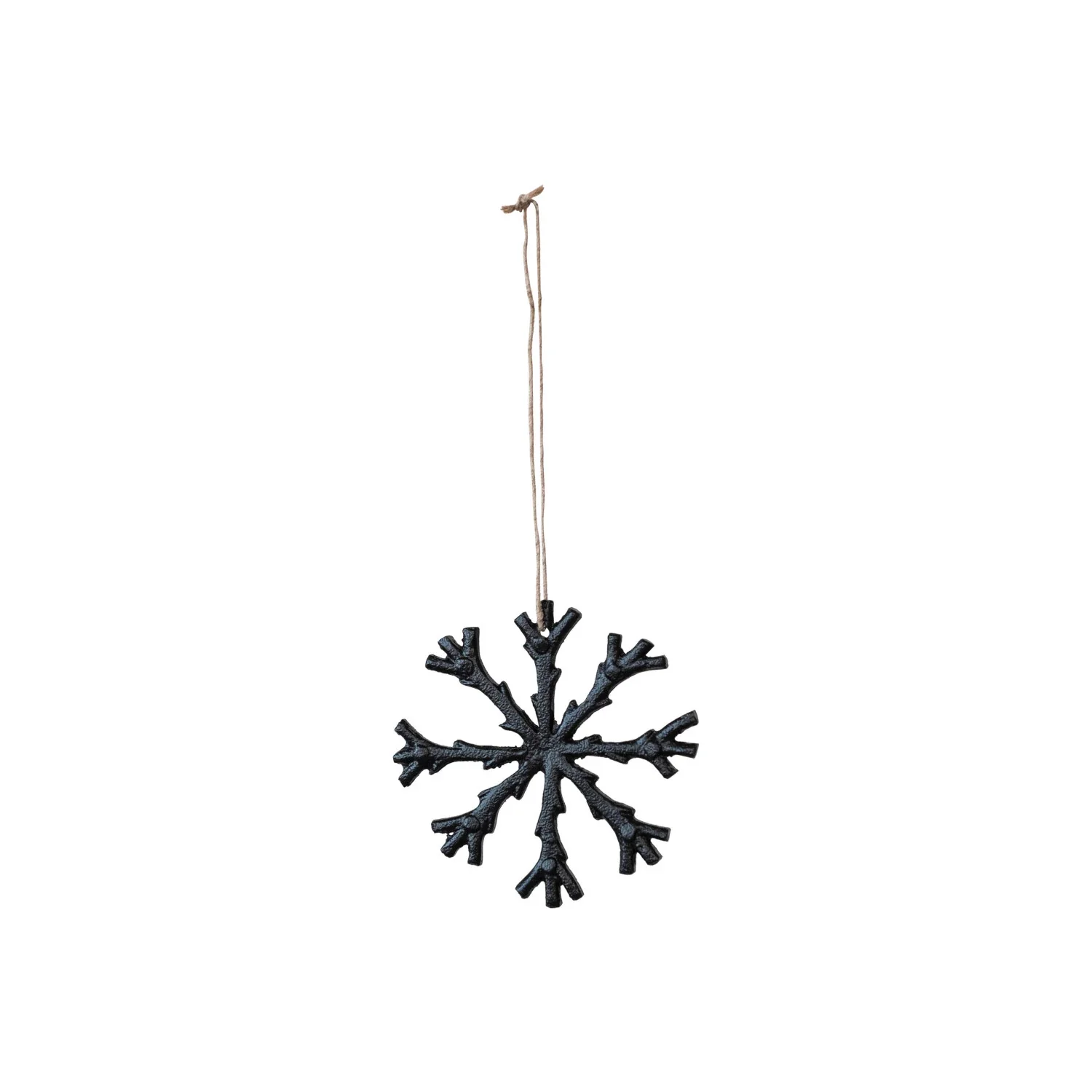 Natural Cast Aluminum Snowflake Ornament Black Reusable