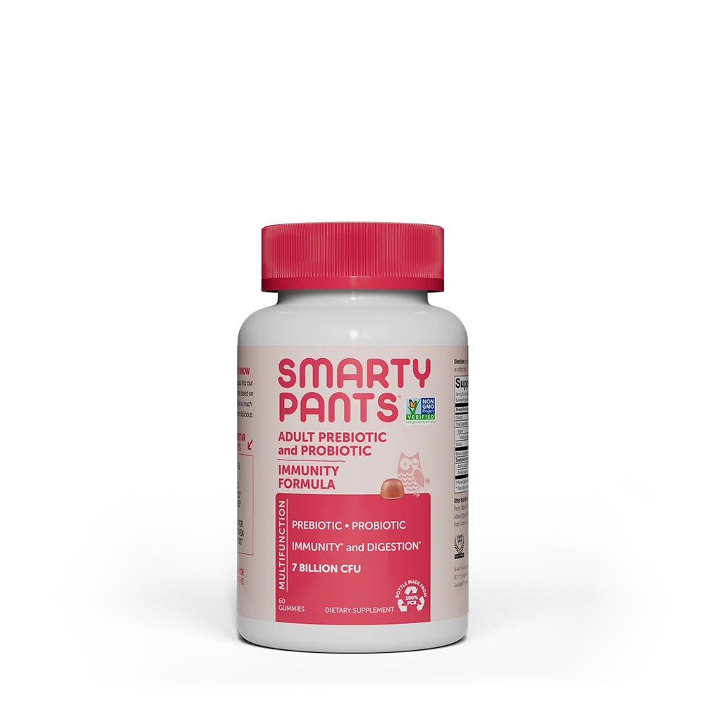Efficient SmartyPants Adult Prebiotic Probiotic Immunity Formula - Strawberry Crème First-Class
