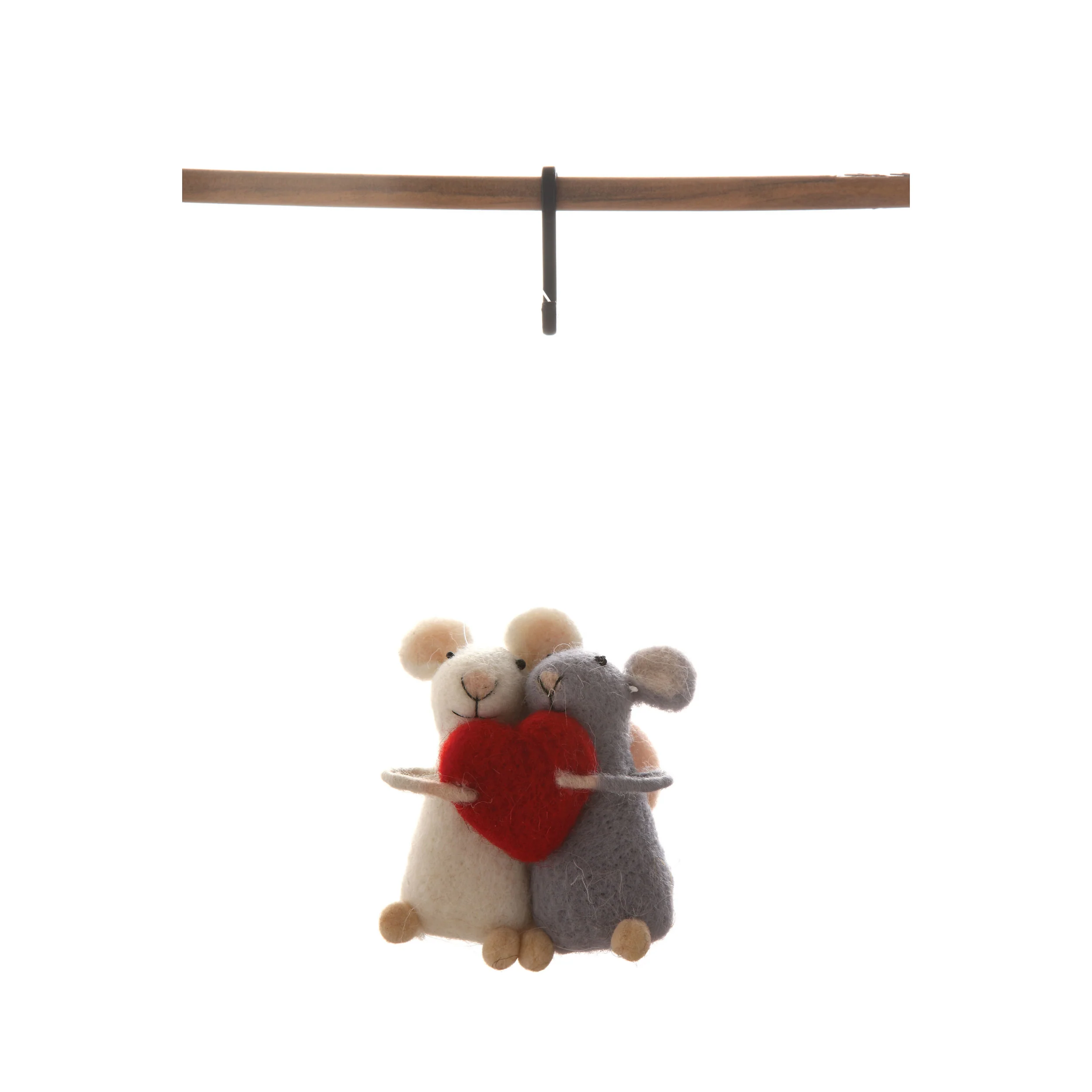 High-Performance Mice Heart Wool Felt Ornament Solid