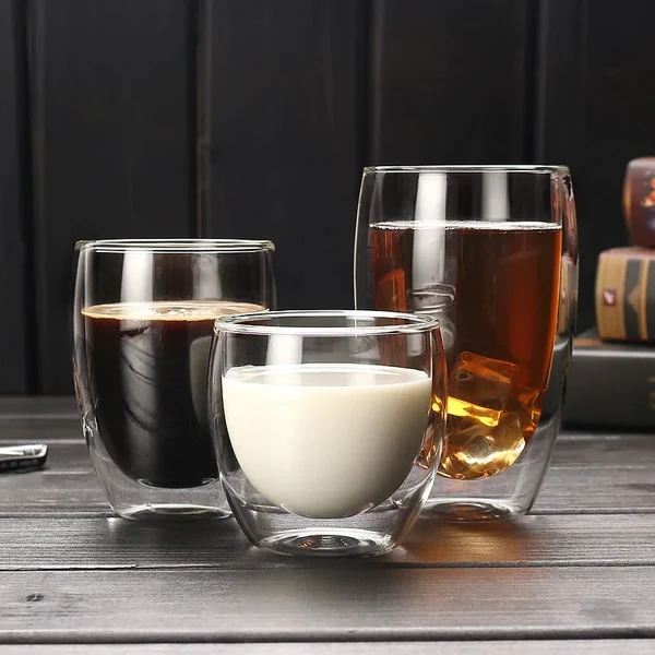 Lightweight Double Wall Insulated Glass Cup Healthy