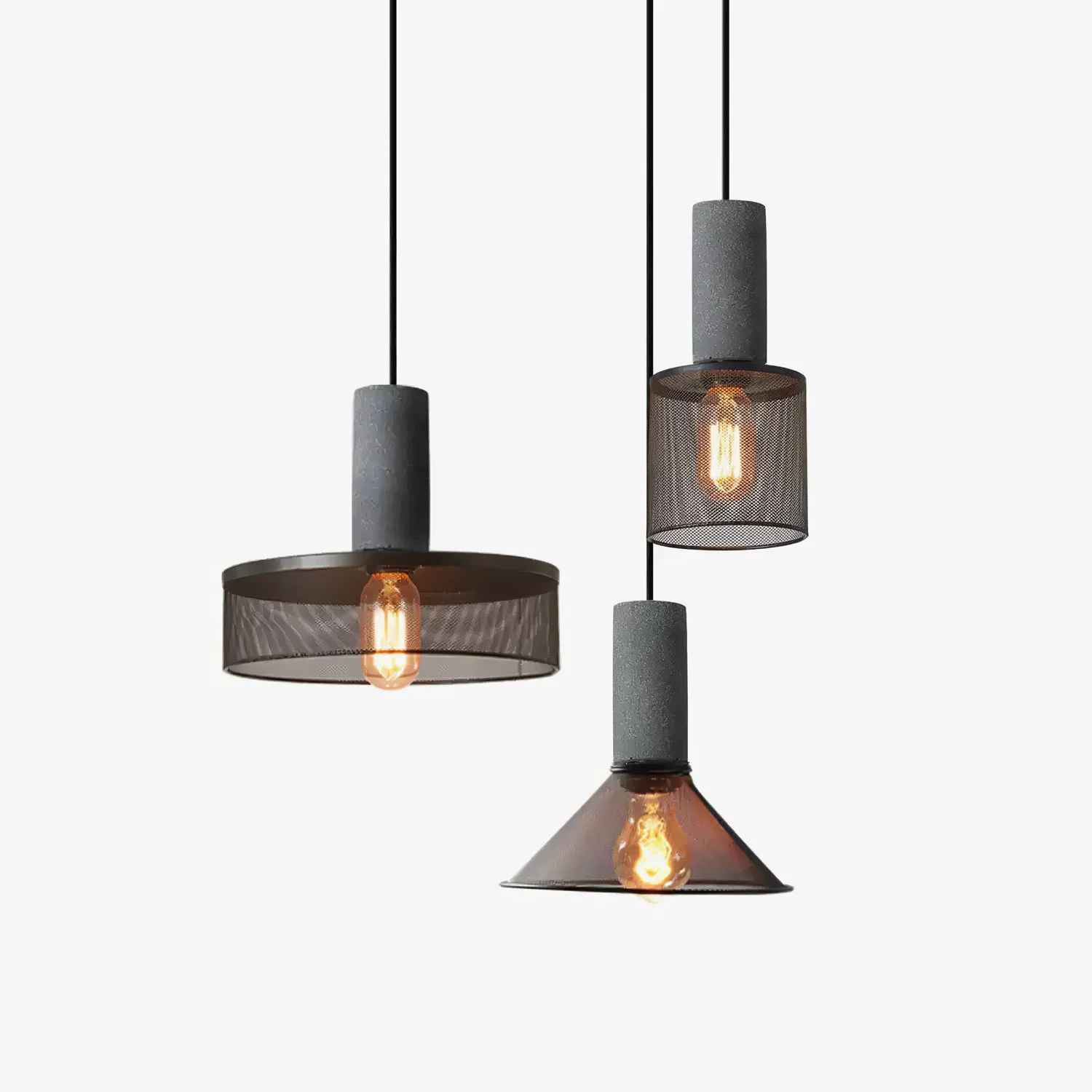 Soft Cement Mesh Pendant Light Elegant