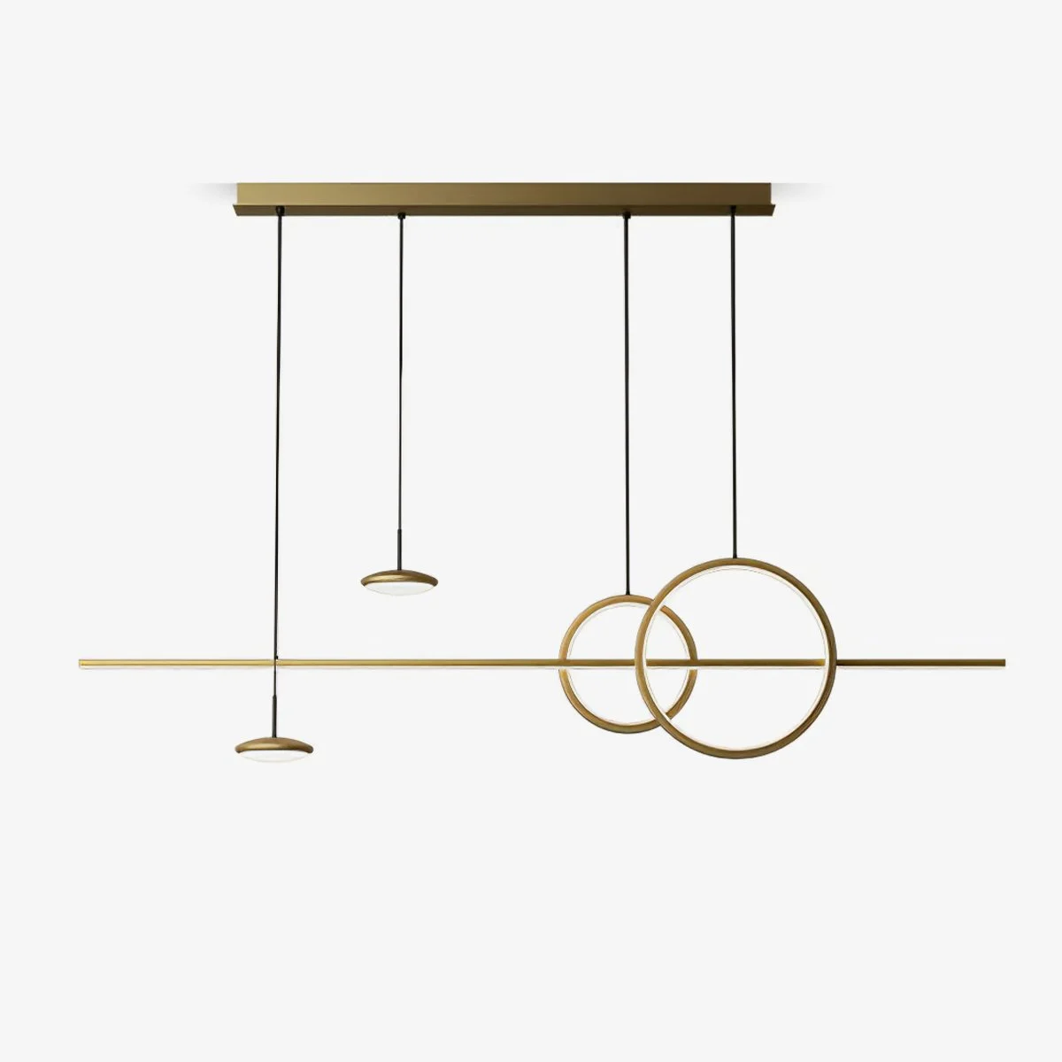 Certified Modern Geometric Shape Chandelier Solid