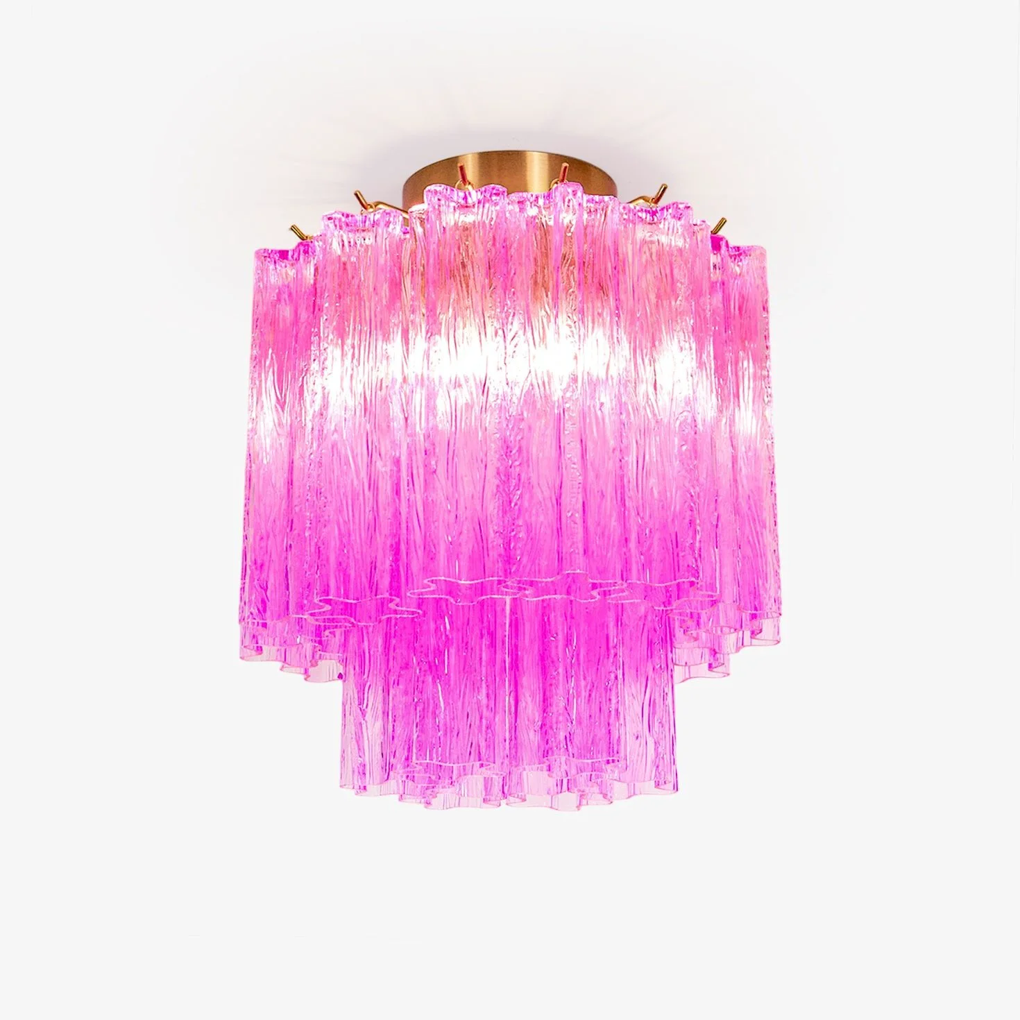 Detailed Fiora Rose Red Glass Ceiling Lamp Modern